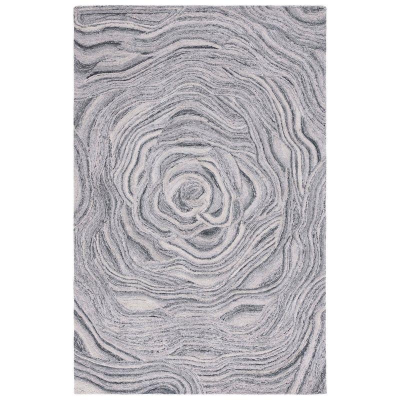 Abstract ABT148 Handmade Indoor Accent Rug - Dark Grey/Black - 3'x5' - Safavieh
