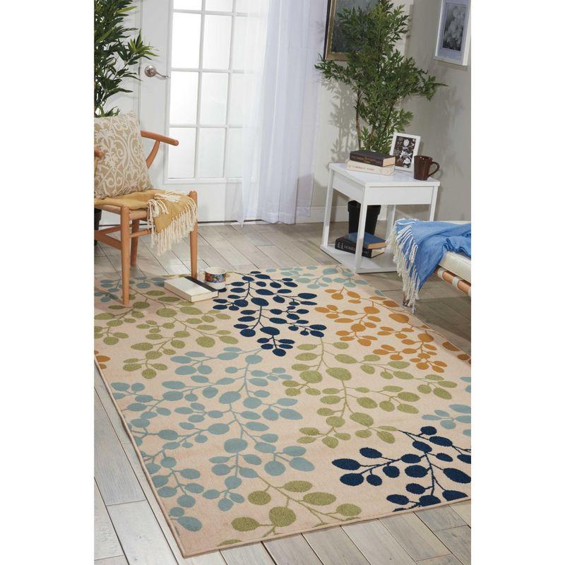 Ivory Caribbean Morning Synthetic 2'6" x 4' Outdoor Area Rug