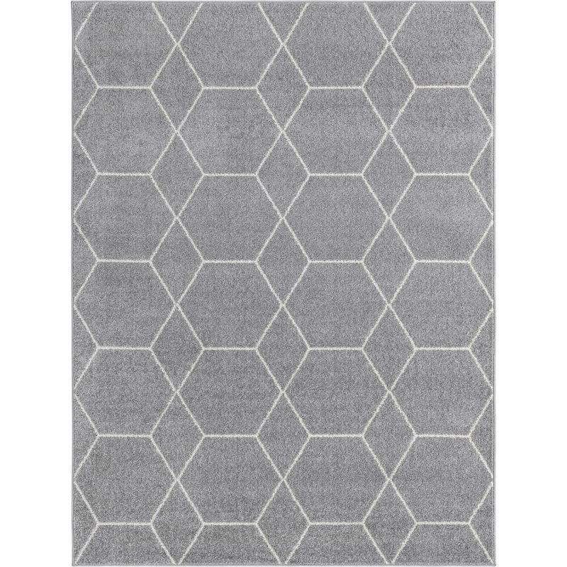 Unique Loom 10' 0 x 13' 0 Trellis Frieze Geometric Light Gray Area Rug