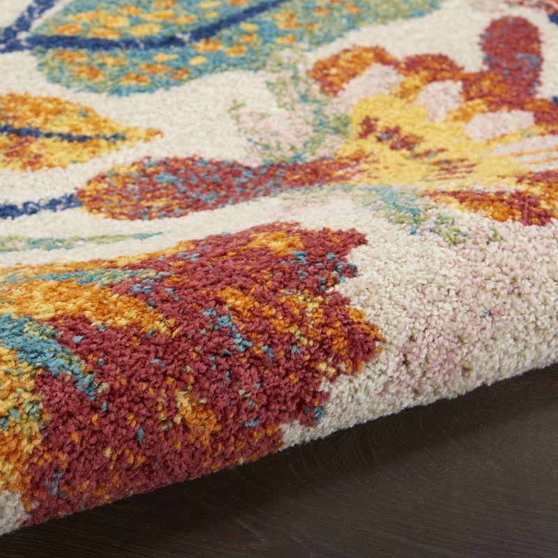 Nourison Allur Botanical Indoor Area Rug Ivory Multicolor 7'10" x 9'10"