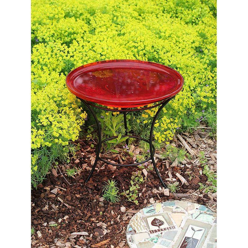 2.5" Reflective Crackle Glass Birdbath Bowl - Alcha Designs