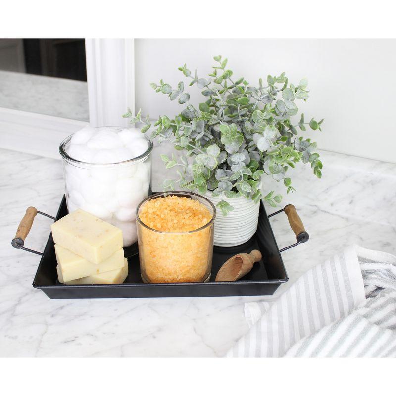 AuldHome Design Rustic Trays, Small & Medium 2pc Set; Farmhouse Decor Rectangular Trays w/ Handles