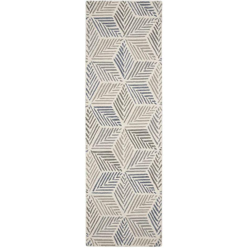 Karari Blue Hand Hooked Wool Rug