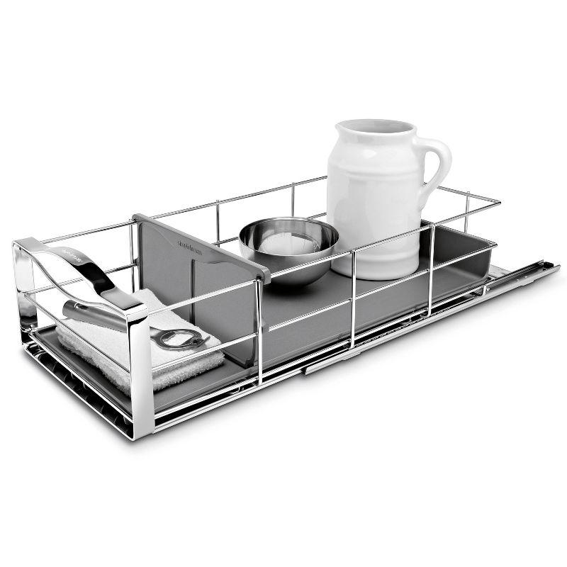 simplehuman 9" Pull-Out Kitchen Cabinet Organizer Stainless Steel Frame