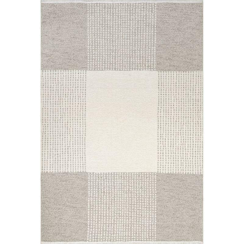 Nuloom Kirby Plaid Pet Friendly Premium Reversible Machine Washable Area Rug, 3' 3" x 5', Cream