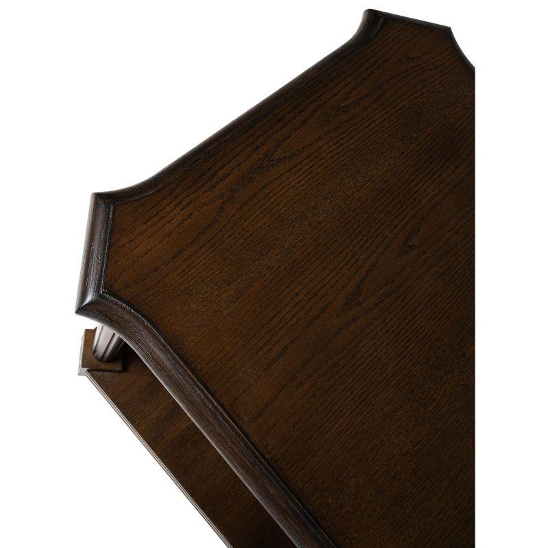 Maven Lane Pullman Traditional Square Wooden Side Table , Antiqued Brown