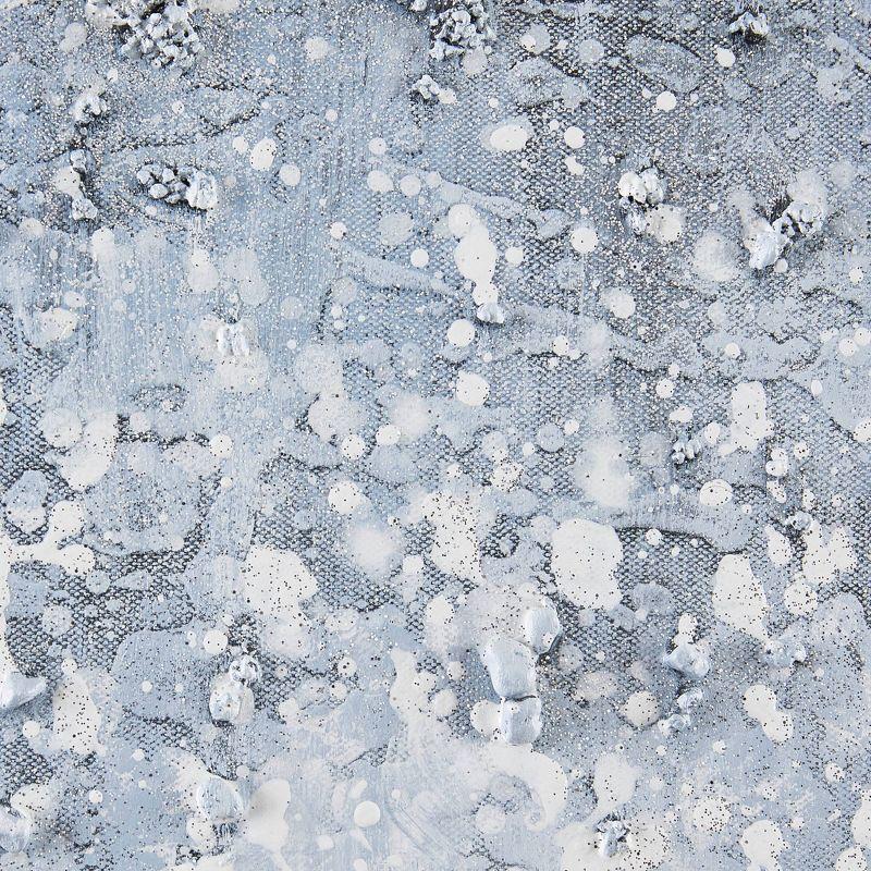 (Set of 2) 15" x 30" Winter Glaze Heavy Textured Canvas with Glitter Embellishment Blue/White