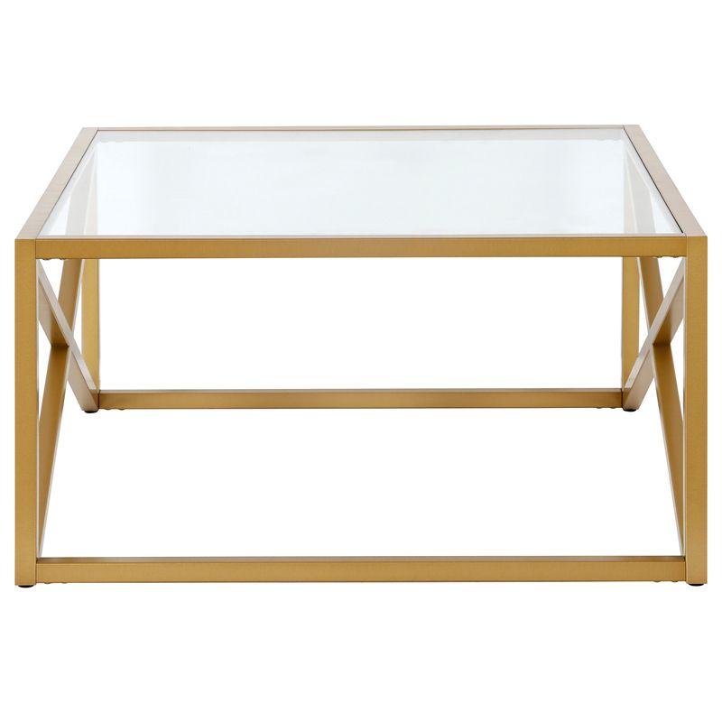 Square Brass Finish Coffee Table - Henn&Hart