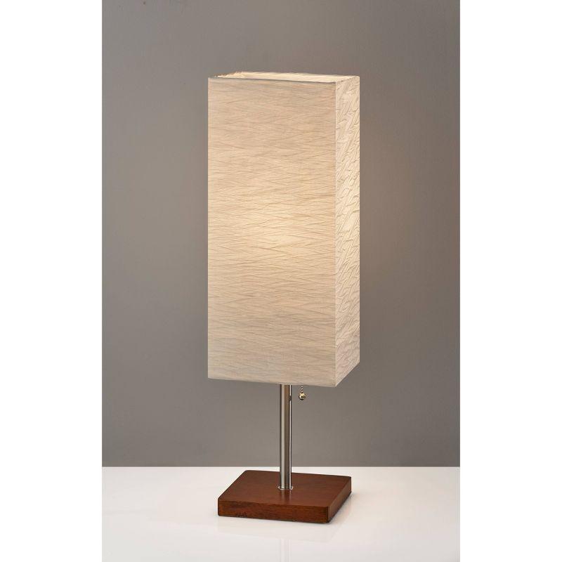 Dune Table Lamp Walnut/Brushed Steel - Adesso: Modern Bedside Lighting, ETL Listed, Pull Chain