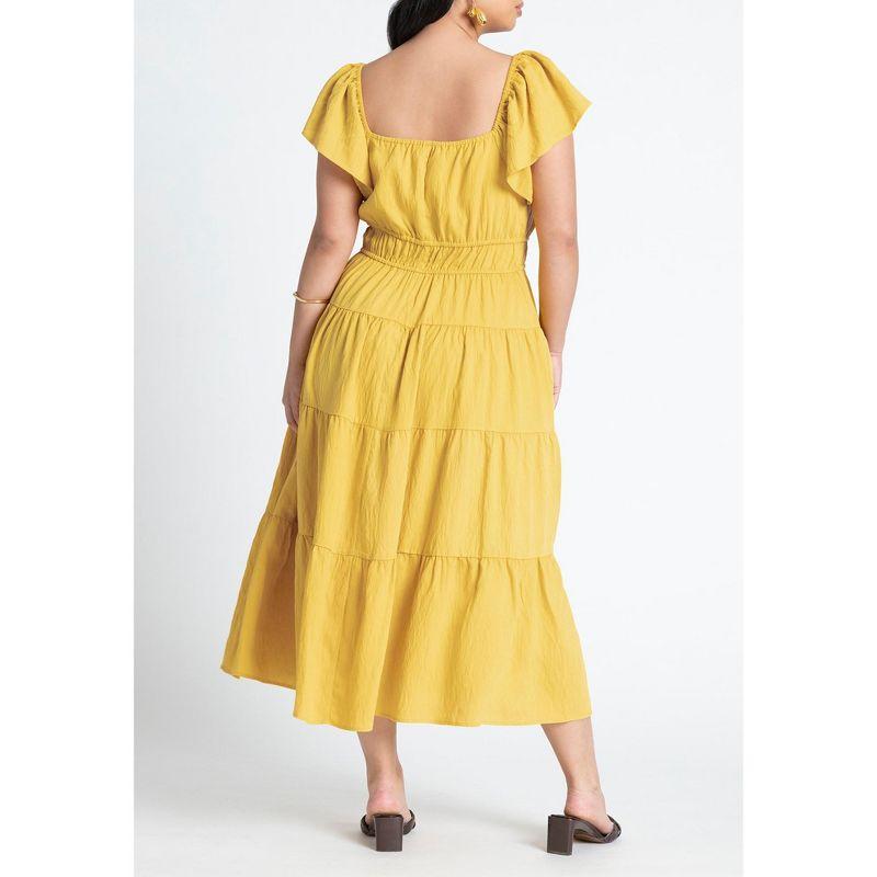 ELOQUII Women's Plus Size Ruffled Tiered Maxi Dress - 18, High Risk Red