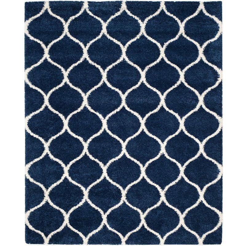 Hudson Shag SGH280 Power Loomed Indoor Area Rug - Navy/Ivory - 11'x15' - Safavieh.