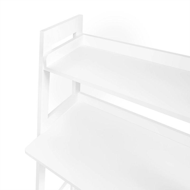 Kids' Desk with Ladder Shelf Storage White - RiverRidge Home: MDF Art Desk, Creative Writing, Toddler & Kids Desks