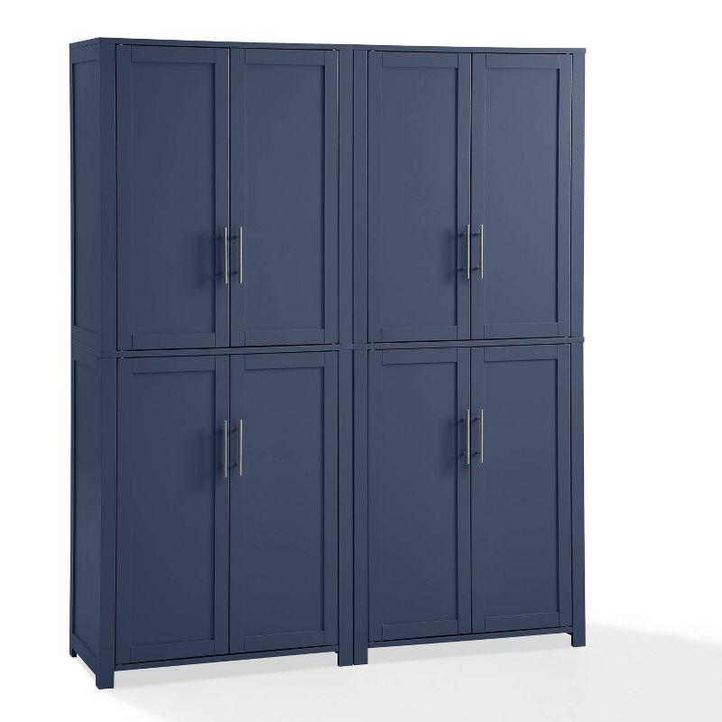 Savannah Navy 67" Shaker Style Kitchen Storage Pantry Set