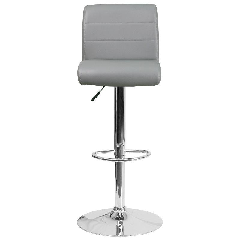 Flash Furniture Contemporary Vinyl Adjustable Height Barstool with Rolled Seat and Chrome Base