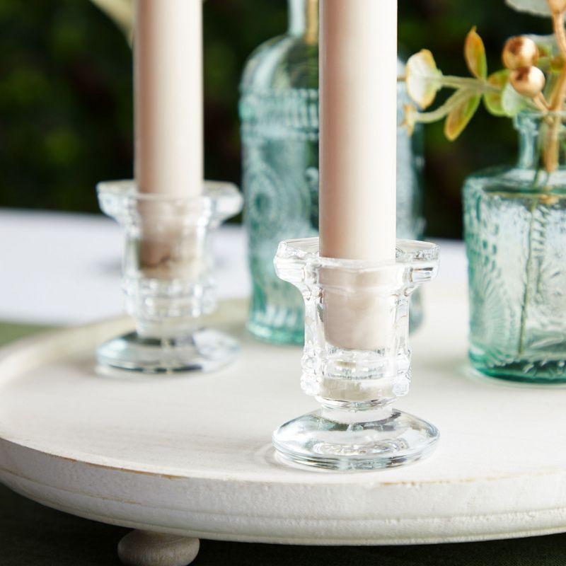 Crystal Glass Candle Holders Set of 12, Clear Taper Candlestick Pillar Candle Holder 2"x2"x2.3"