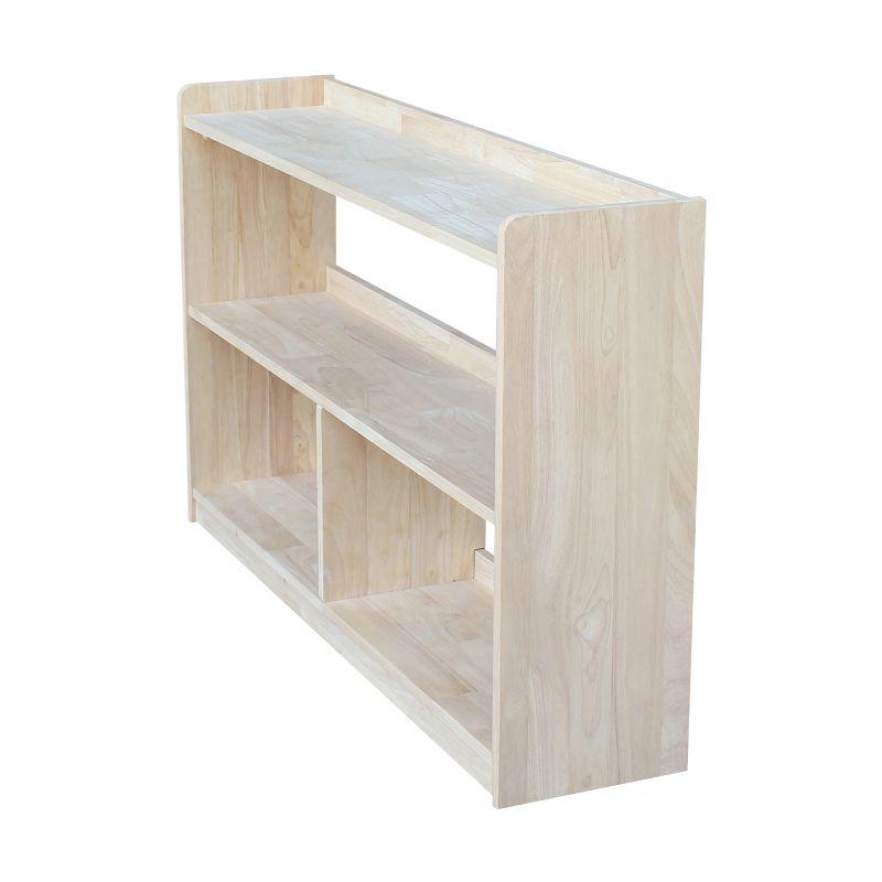 Classic Abby Solid Wood Kids Bookshelf in Unfinished Brown