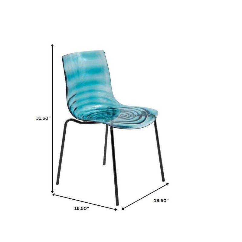 LeisureMod Astor Acrylic Dining Chair with Water Ripple Design, Chrome Legs, Stackable Clear Accent Chair for Kitchen, Dining Room, Office, or Lounge