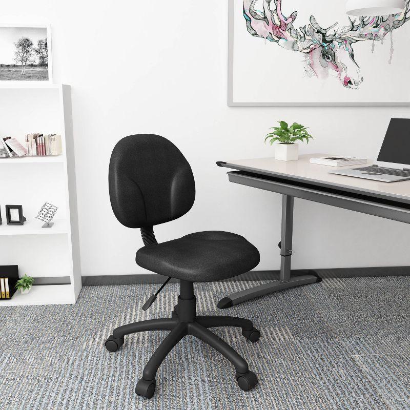 ErgoFlex Diamond Swivel Task Chair in Black with Adjustable Support