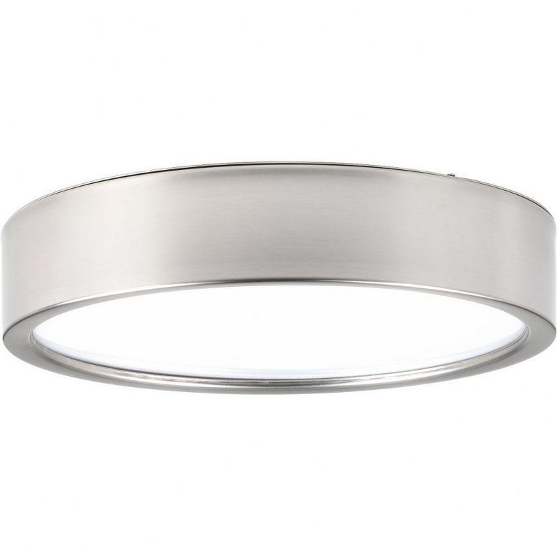 Progress Lighting Portal 1-Light LED Flush Mount, Brushed Nickel, White Acrylic Shade