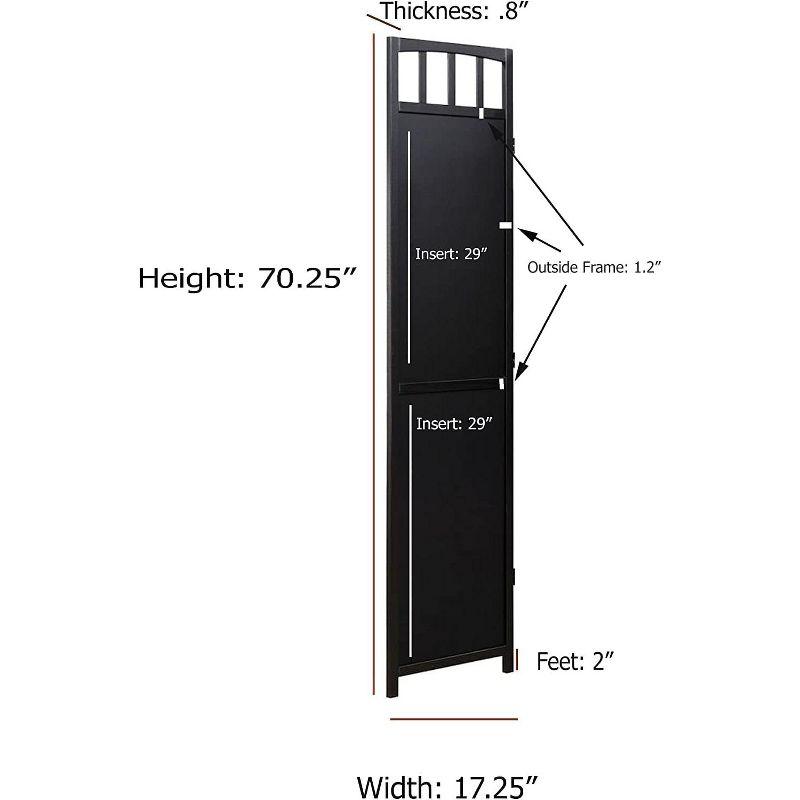 Espresso Solid Wood 3-Panel Folding Room Divider