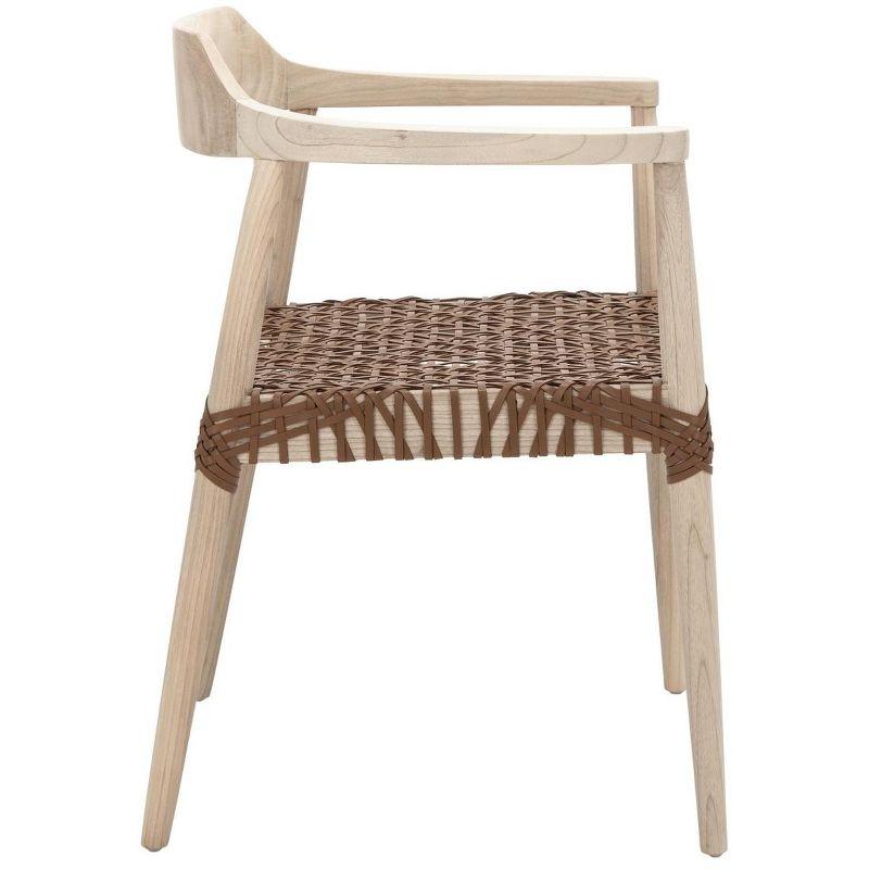 Munro Leather Woven Accent Chair - ACH1005 - Natural/Light Honey - Safavieh
