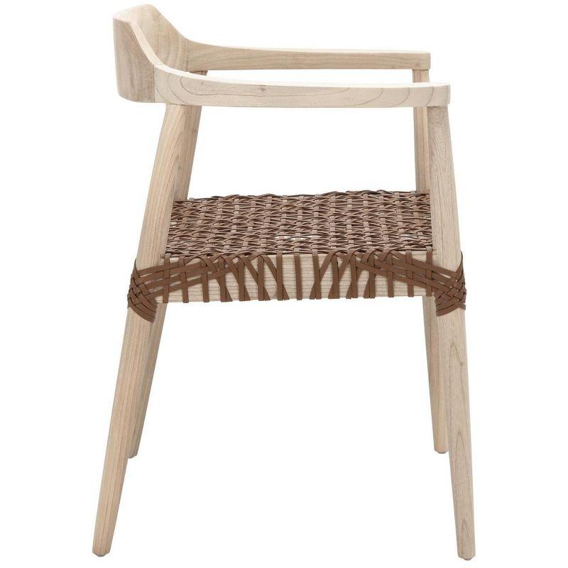 Munro Leather Woven Accent Chair  - Safavieh