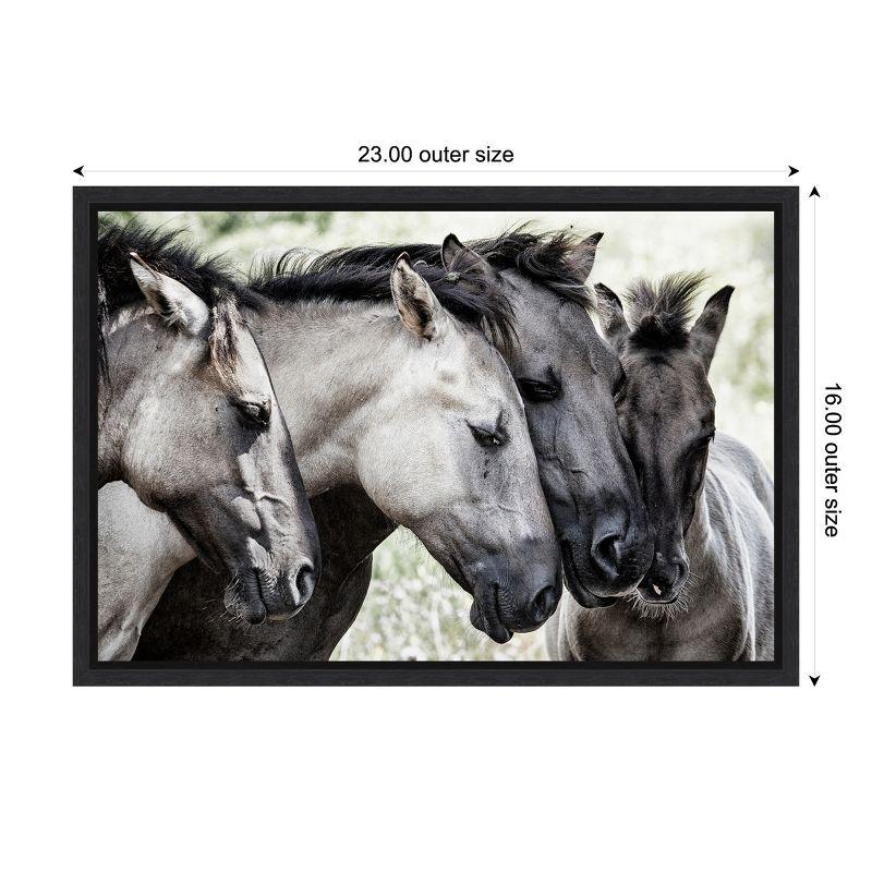 Amanti Art Four Konik Horses by Jaap van den Canvas Wall Art Print Framed 23-in. x 16-in.