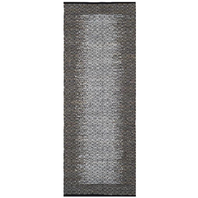 Vintage Leather VTL387 Hand Woven Indoor Runner Rug - Light Grey/Grey - 2'3"x9' - Safavieh.