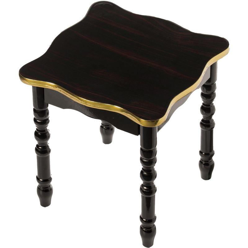 Fabulaxe Square Wooden Side Table, Living Room Accent End Table, Gold and Brown