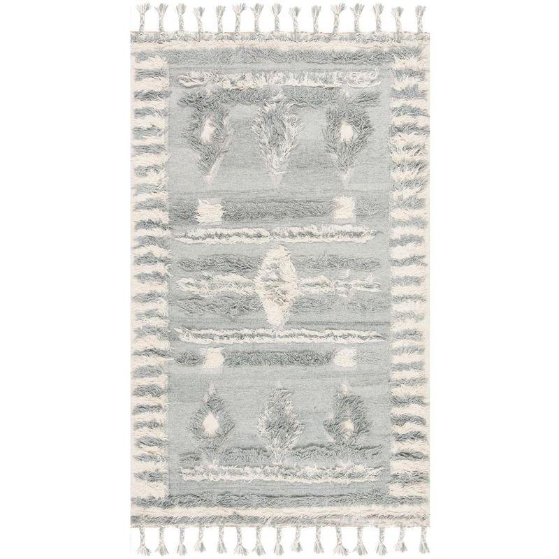 Kenya KNY601 Hand Knotted Area Rug - Grey/Ivory - 6'x9' - Safavieh.