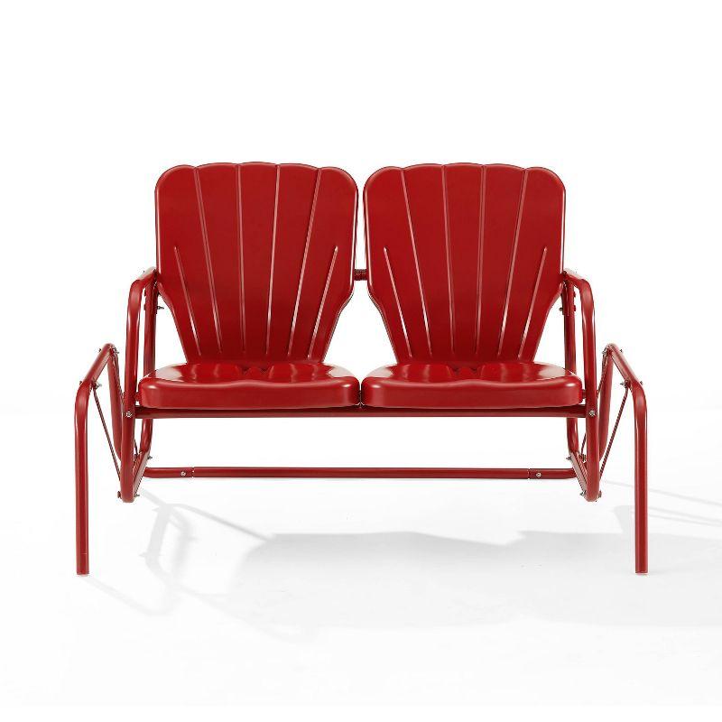 Ridgeland Outdoor Metal Loveseat Glider - Red - Crosley