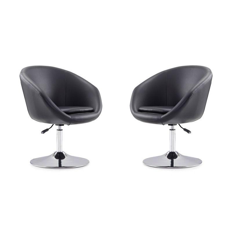 Set of 2 Hopper Wool Blend Adjustable Height Chairs Black - Manhattan Comfort