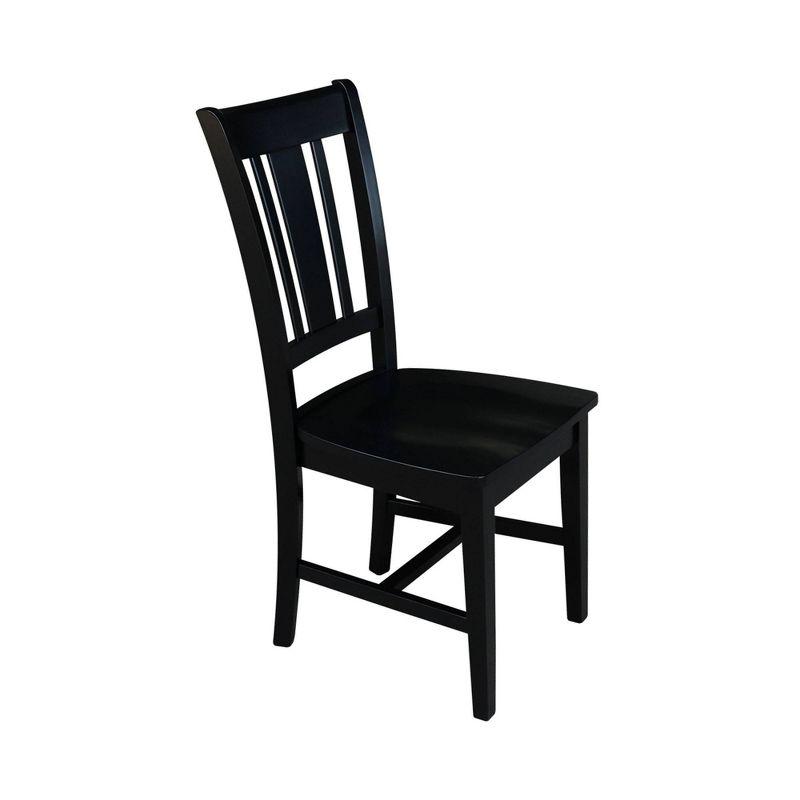 International Concepts Set of 2 San Remo Splatback Chairs Jet Black: Rubberwood Frame, Armless Design