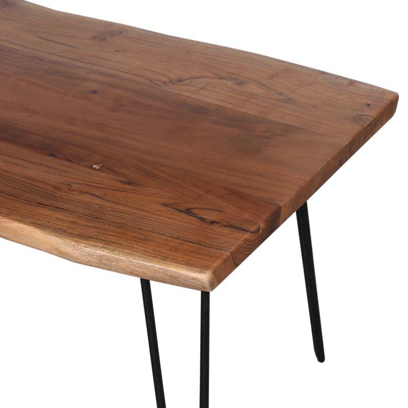 Acacia Wood & Metal Hairpin 51" Live Edge Coffee Table