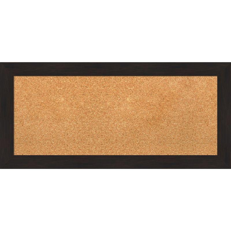 Espresso Narrow Framed Natural Cork Bulletin Board 36" x 19"