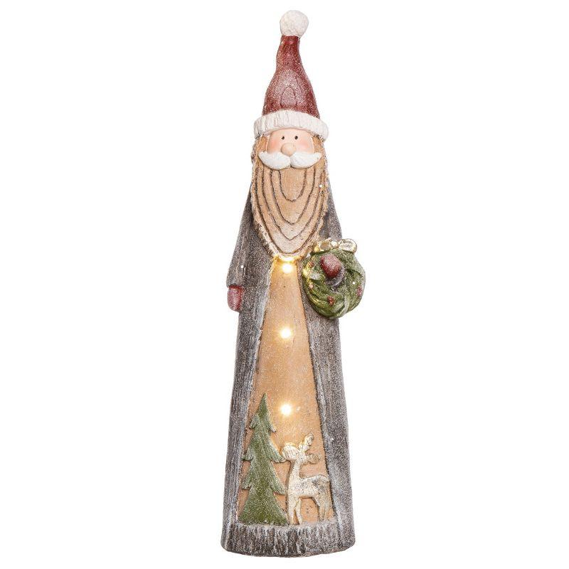 Transpac Resin 23.5 in. Multicolored Christmas Light Up Snowy Santa/Snowman Decor