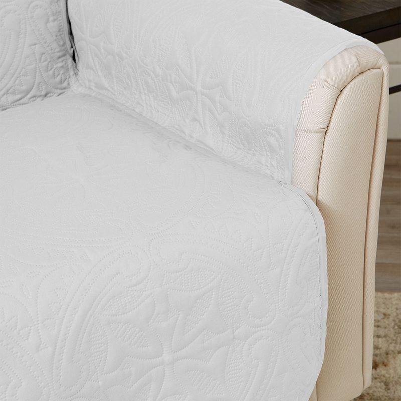 Reversible Quilted Sofa Furniture Protector - Great Bay Home(Sofa, White/Sand)