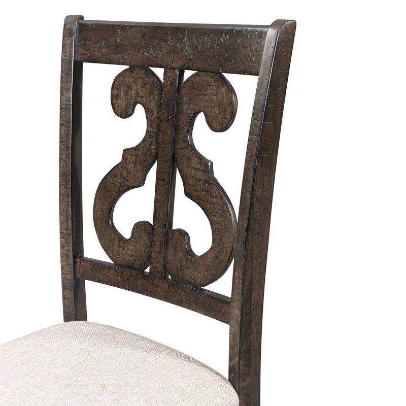 Stanford Wooden Swirl Back Chair Brown - Picket House Furnishings: Mid-Century Modern, Upholstered Seat