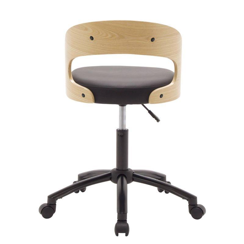 Ashwood Task Chair Black/Ashwood - Calico Designs: Pneumatic Lift, Durable Vinyl, 5-Star Base