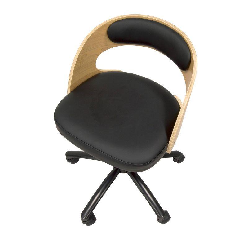 Ashwood Task Chair Black/Ashwood - Calico Designs: Pneumatic Lift, Durable Vinyl, 5-Star Base