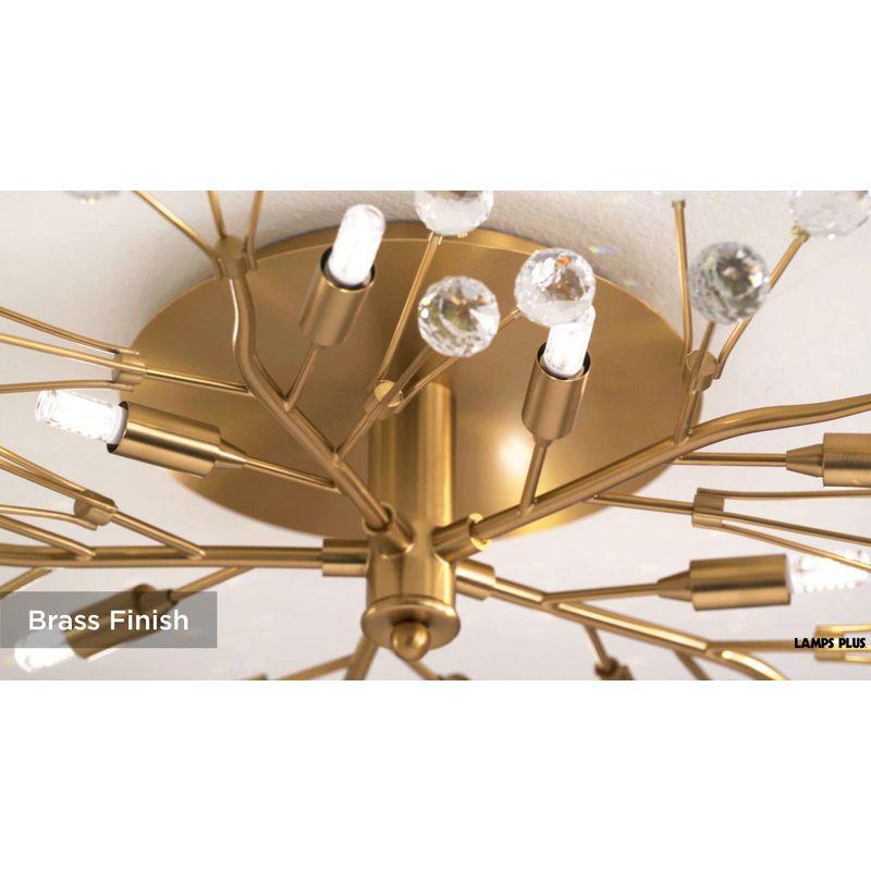 Possini Euro Design Ceiling Light Semi Flush Mount Fixture LED Brass 27 1/2" Wide 10-Light Crystal Berry for Living Room