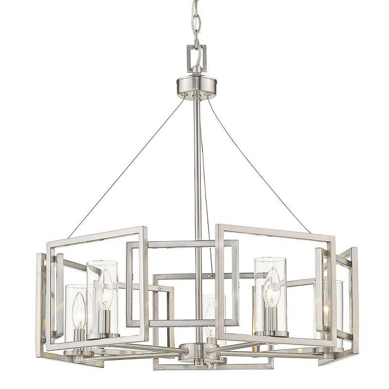 Golden Lighting Marco 5-Light Chandelier in Pewter with Clear Glass