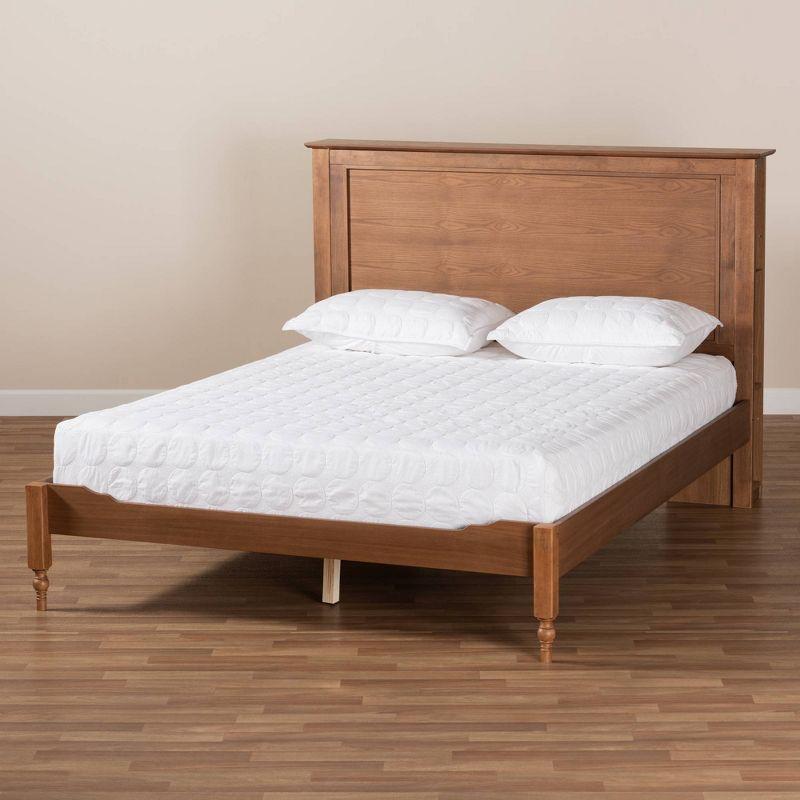 Danielle Full Size Walnut Brown Wood Storage Bed with Shelves