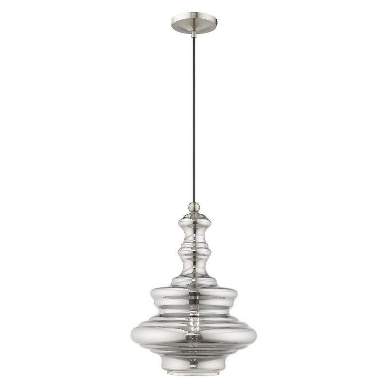 Transitional Smoke Glass Mini Pendant in Brushed Nickel