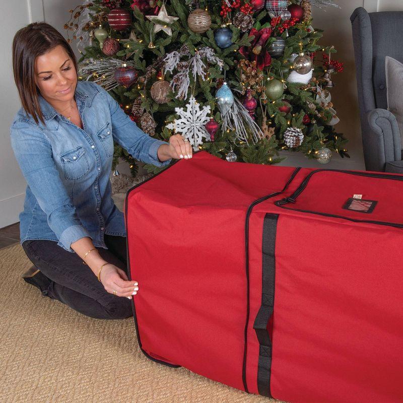 Red Expandable Christmas Tree Storage Bag with Wheels