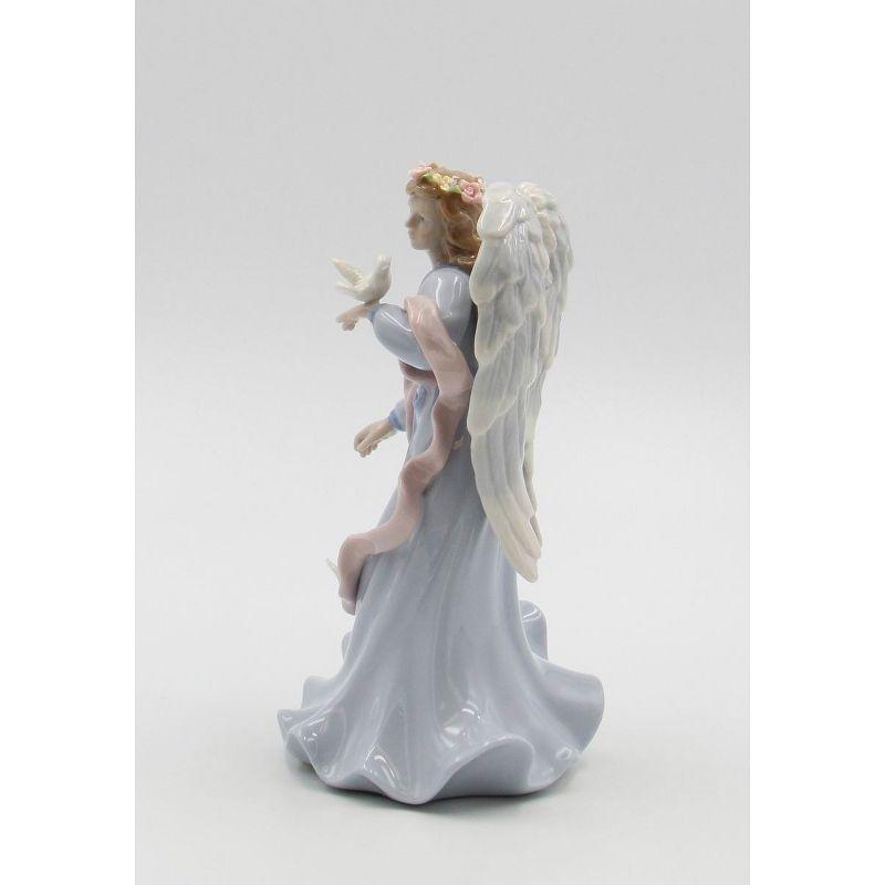 Kevins Gift Shoppe Ceramic Angel Holding Peace Dove Music Box