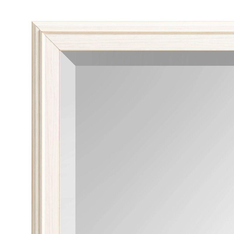 18" x 24" White Rectangular Wall Mirror with Stepped Frame