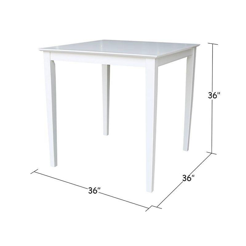 White Solid Wood 36" Square Counter Height Dining Table