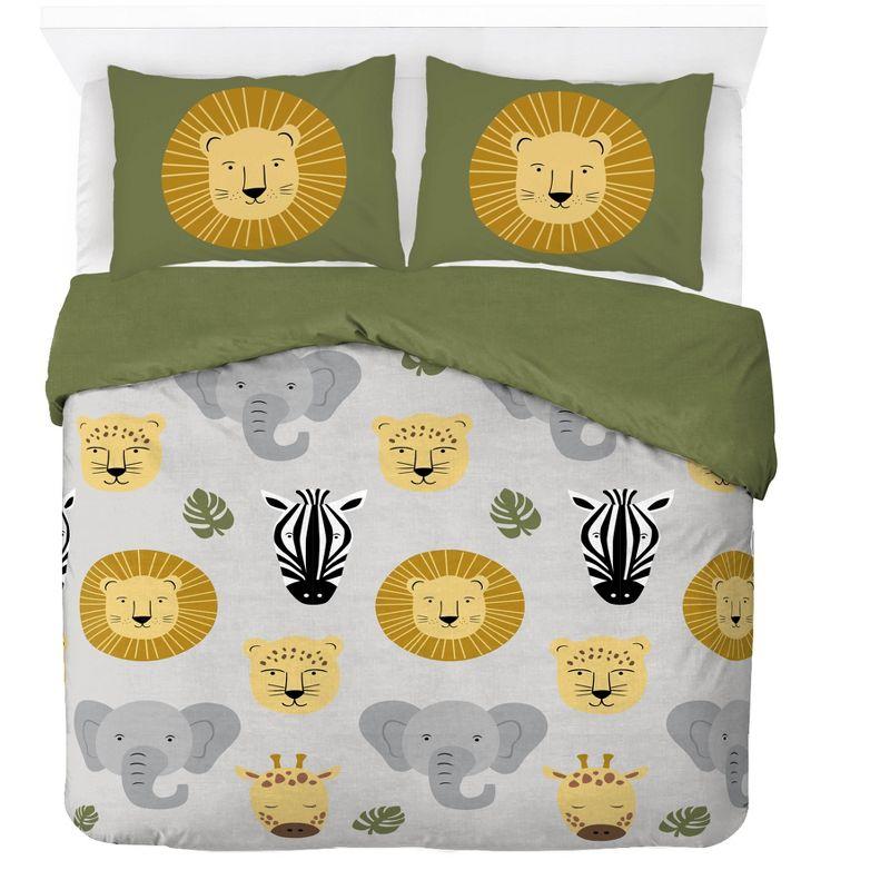 Saturday Park Safari Friends 100% Organic Cotton Duvet Cover & Sham Set