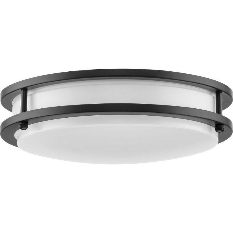 Abide Matte Black Glass and Nickel LED Flush Mount Light